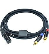 Ihurllu RCA to XLR Female Y Splitter Cable, 3.3Feet Dual RCA to XLR Breakout Audio Patch Cord Ada...