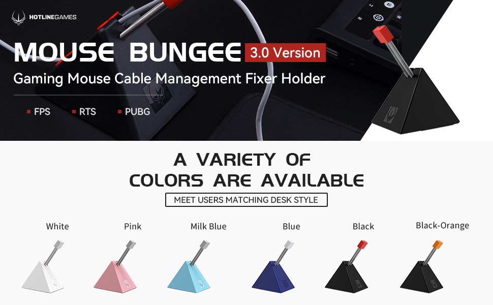 Hotline Games Gaming Mouse Bungee Cable Cord Clip Management System