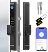 Anweller 2885 Mortise Sliding Glass Door Lock, Smart Fingerprint Code Keypad RFID Remote App Elec...