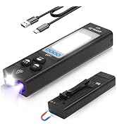 BORUIT U7 LED Small Powerful Flat EDC Flashlight with 365nm UV Black Light and RGB Light,USB C Re...