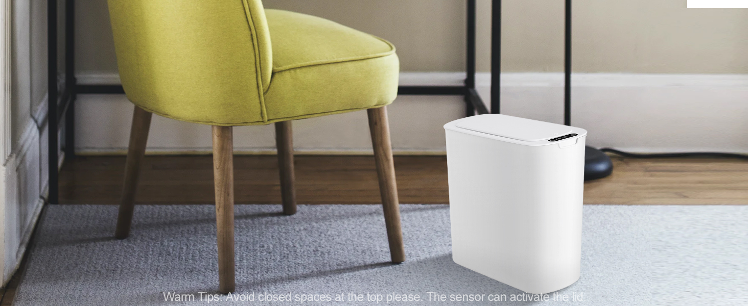 5 Gallon automatic white bathroom trash can