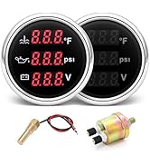 Triple Gauge Set 3 in 1 (Oil Pressure PSI + Watertemp °F + Volt) 2-1/16