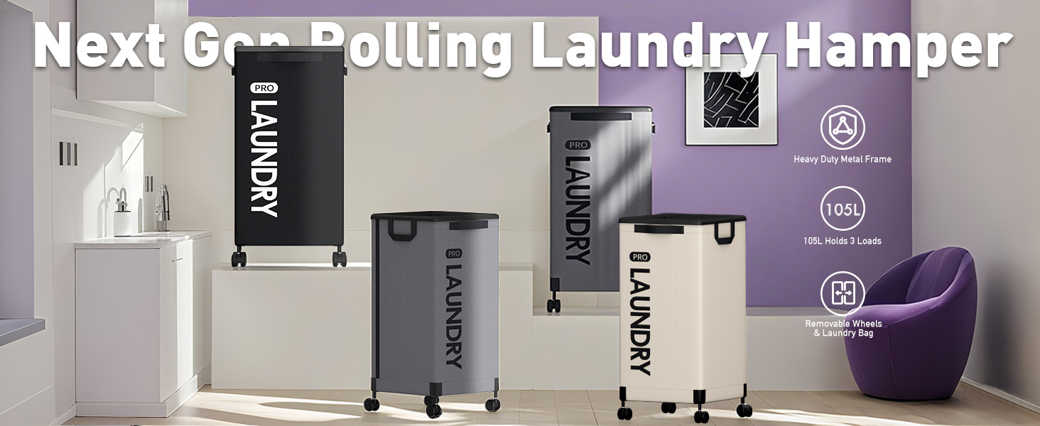 Caroeas Next Gen Rolling Laundry Hamper
