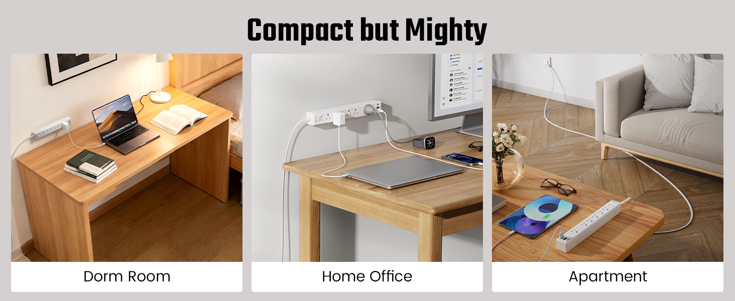 surge protector power strip for home office, college dorm room essentials