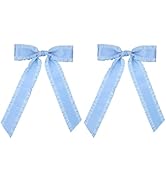 2Pcs Blue Hair Bows for Women Girls Thick Thin Hair, 5.5
