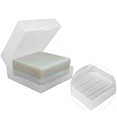 Travel Soap Container with Draining Layer, Square Soap Dish Bar Soap Holder for Shower with Lid S...