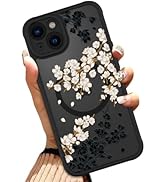 OOK Case for iPhone 15 Plus 6.7 Inch (Compatible with MagSafe) Floral Flowers Design Translucent ...