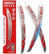 12 Inch Japanese Teeth Reciprocating Saw Blades, Arc Edge Wood Pruning Saw Blades 6TPI for Tree T...