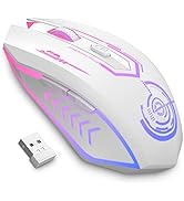 UHURU Gaming Mouse, Wireless Gaming Mouse with 6 Buttons 7 Changeable LED Color up to 10000 DPI, ...