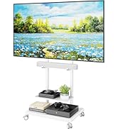 ECOTINY Steel Base Rolling TV Stand with Soundbar Mount for 37-75 inch TVs up to 154lbs, Swivel&amp;T...