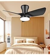 OPONL Black Ceiling Fan with Light 30inch, Large Air Volume, Ceiling Fans with Lights for Bedroom...
