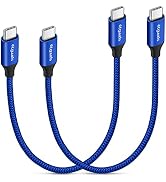 USB C to USB C Cable Short, [1ft 2-Pack] etguuds 60W Fast Charging Type-C Charger Cord Compatible...