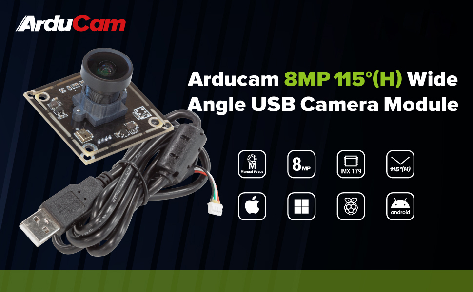 8MP IMX179 USB Camera Module with Wide Angle
