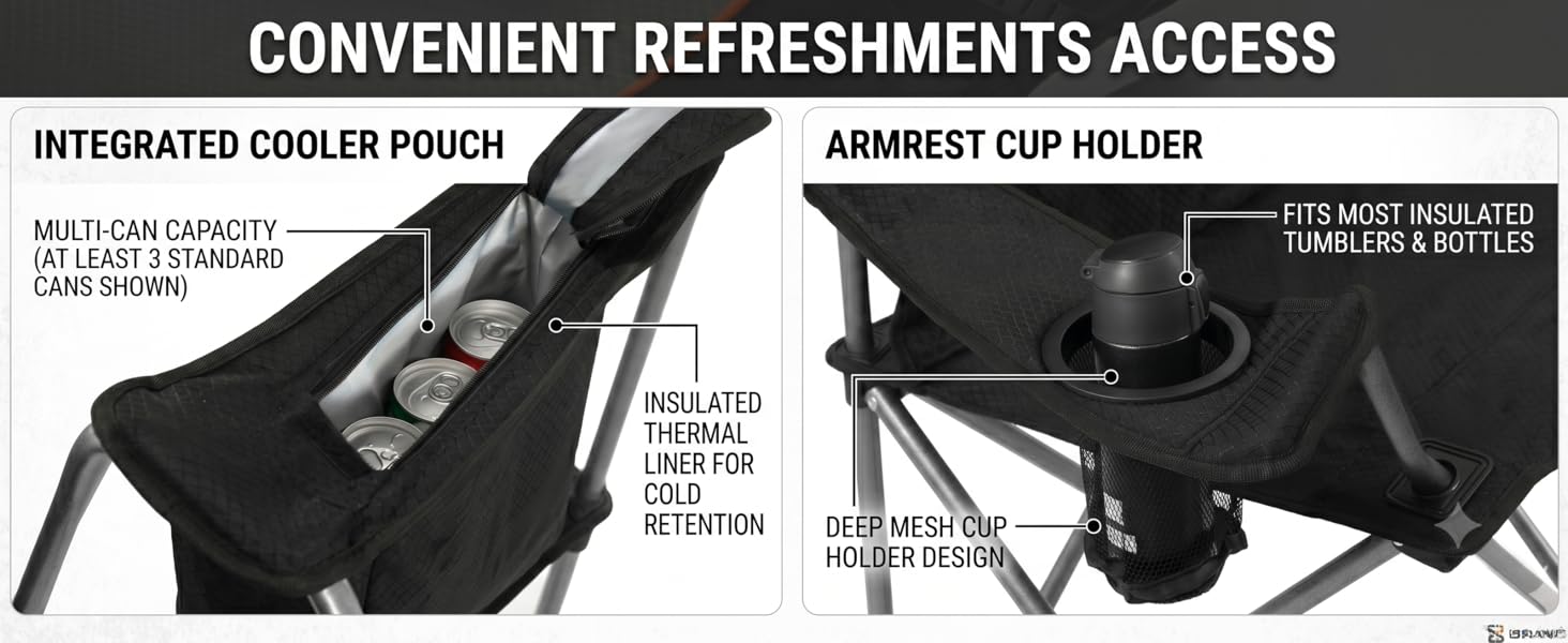 cooler bag and cup holder details