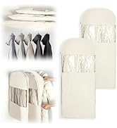 2Pcs Space Saving Garment Bag with Self Compression Zipper,Travel Suit Bags for Closet Storage, H...