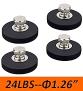 MUTUACTOR Neodymium Rubber Coated Base Heavy Duty,4PCS 20lbs Powerful M6 Female Threaded Hole Rub...