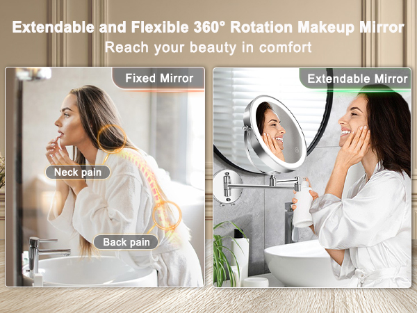 wall mounted makeup mirror