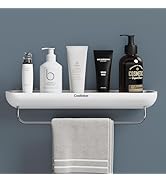Coalinker Shower Caddy Adhesive with Towel Rail - Bathroom Organizer Shelf - Wall Mounted Shower ...