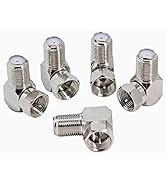 Right Angle Coax Connector, 5-Pack F Type 90 Degree Coaxial Male to Female Cable Connector, RG6 A...