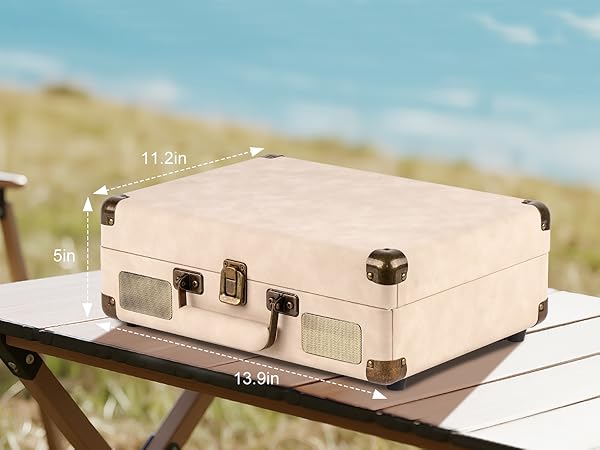 Portable Bluetooth Record Player with USB Playback Rechargeable Battery