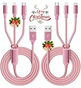IDISON Multi Charging Cable(2Pack 4FT), 3 in 1 Charging Cable Nylon Braided USB Multi Charger Cab...
