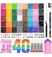 50000Pcs Bedazzling Kit with Rhinestones, 40 Colors 3mm Resin Jelly Flatback Gems, All-in-One Bed...
