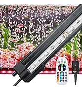 AQQA Fish Tank Submersible Light LED Bubble Aquarium Light with Remote Underwater Light Fish Bubb...