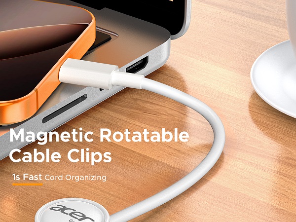 Acer Magnetic Rotatable Cable Clips 1s Fast Organizing