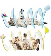 FOWSRHRG 2 Packs Cats Tunnel Toys, Folded Cats Tunnels for Indoor Cats Tubes Played Tunnel Spring...