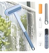 Window Screen Cleaning Brush, 6-in-1 Screen Cleaner Tool Kit with Spray Bottle, Crevice Brush and...