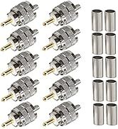 SO239 Connector 10 Pack TUOLNK PL259 Male Plug Crimp Coax Adapter SO239 PL-259 Connector for RG58...