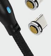 Statik 360 Pro Magnetic Charging Cable for Type C and Micro USB, 100W Magnetic Charge Cable 6ft/2...