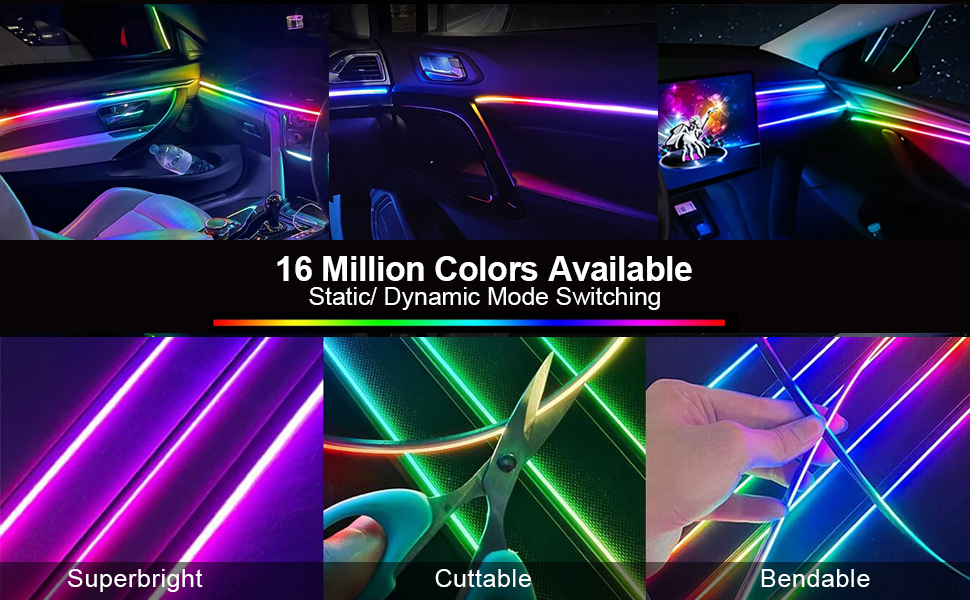 Dreamcolor Acrylic Interior Car LED Strip Light with Wireless APP