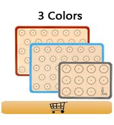 Silicone Baking Mat Macaron - Set of 3 (2 Half Sheet Liners and 1 Quarter Sheet), Non Stick Silic...