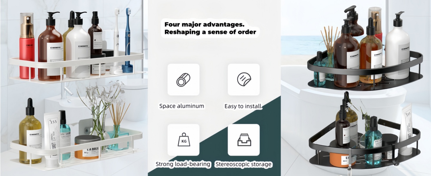 shower shelf caddy shelves organization rack wall mount organizer baskets inside bathroom