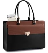 LOVEVOOK Laptop Tote Bag for Women - PU Leather Vintage Work Tote Bag,Waterproof Business Teacher...