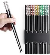 Chopsticks Reusable Dishwasher Safe, AYFDISHS 5 Pairs 9.56 Inches Lightweight Fiberglass Chopstic...