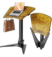 Claiks Mobile Standing Desk, Portable Rolling Standing Desk with Wheels, Pneumatic Height Adjusta...
