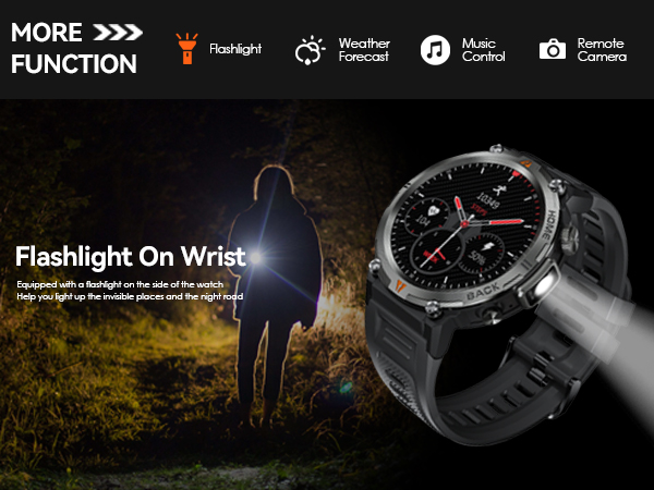 Military Smart Watches for Men Rugged Smart Watch Fitness Tracker with Heart Rate Sleep Monitor