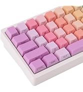 Tsungup PBT Keycaps,131 Keys Cute Rainbow Candy Custom Side Printed Keycaps,Cherry Profile Key Ca...