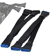 SATUY 2Pcs USB 3.0 Header Splitter Extension Cable, 19/20 Pin 1 to 2 Y Internal Hub Splitter, Int...