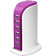 6-Port USB Wall Charger Desktop Charging Station Quick Charge 2.1,Compatible with iPhone iPad Cel...