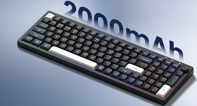 Wireless Keyboard Computer, LED Low Profile Creamy Keyboard