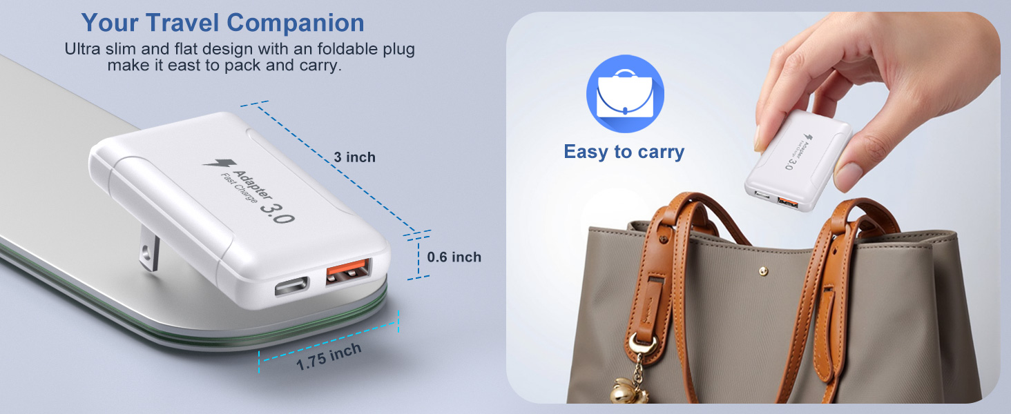 portable small wall charger block folable plug