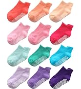 Aroveea Non Slip Grip Ankle Baby Socks 12 Pack for Toddler Boys and Girls Kids,Infant Cute Cotton...