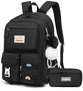 Alrisg Girls Backpack Student Laptop Book Bag with Multiple Pockets for Teen Kids Elementary Midd...