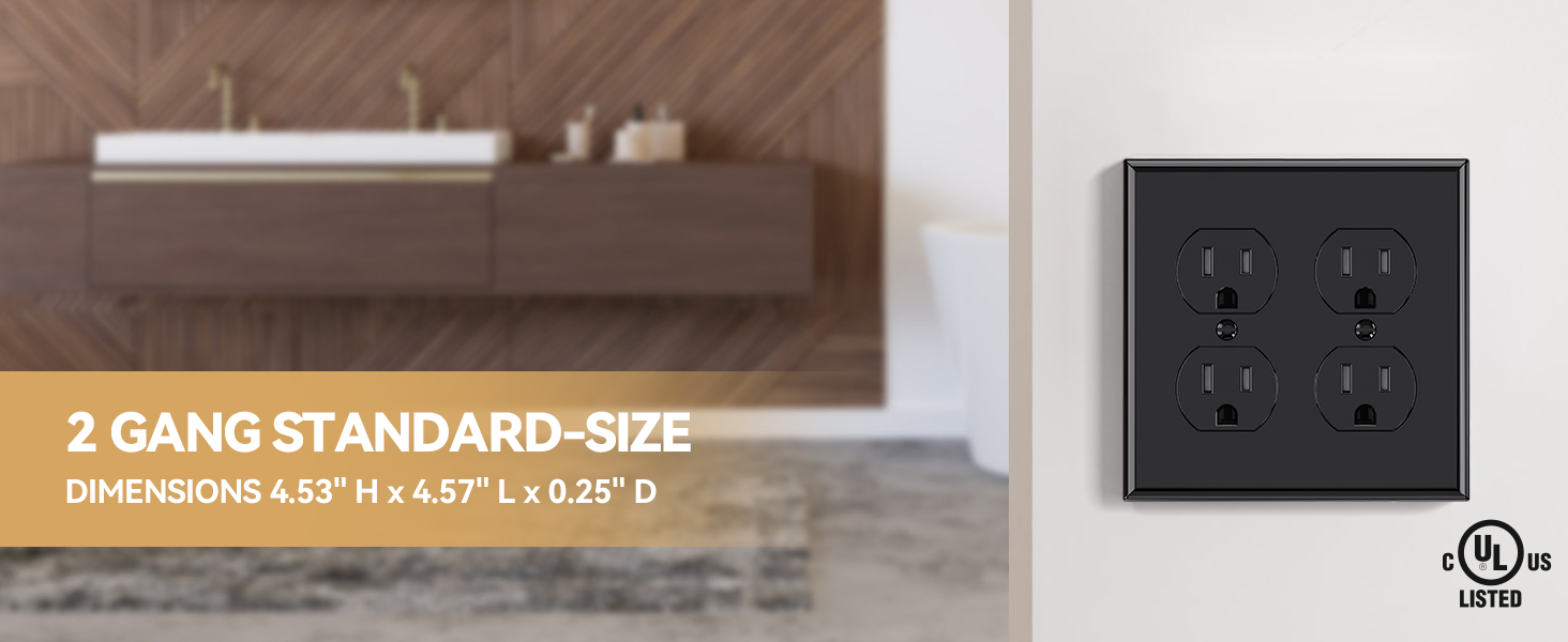 2 Gang Standard Duplex Switch Wall Plate