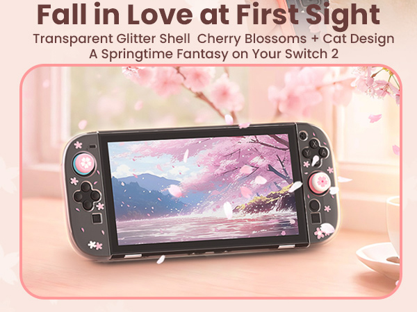 Dockable Glitter Clear Protective Cover for Nintendo Switch 2 Console