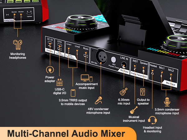 sound board for gaming audio mixer for streaming sound board for streaming
