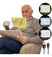 MAGNIPROS Flexible GooseNeck Page Magnifier with 3 Color Light Modes | 4X &amp; 6X Interchangeable Le...